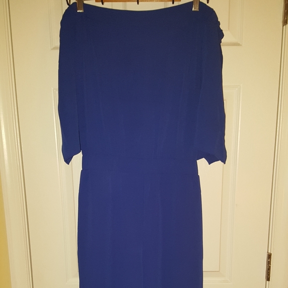 City Chic Off-Shoulder Jumpsuit - Lapis - Picture 5 of 7